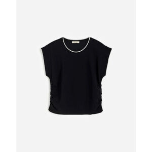 NWT Madewell Side-Cinch Muscle Tee black with white trim Size medium NU856